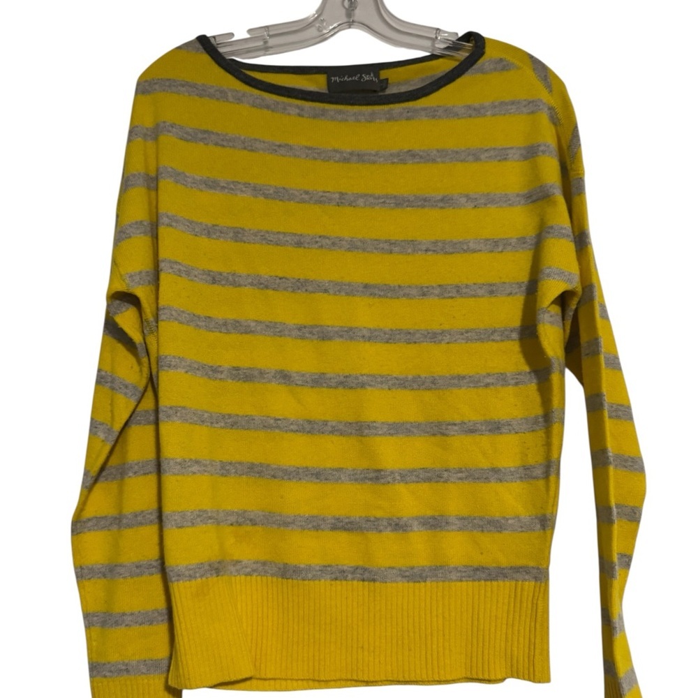 Michael Stars Vibrant Yellow and Gray Striped Sweater